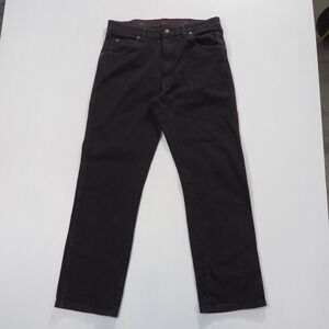 Wrangler Jeans Men 36x30 Black Denim Regular Fit Straight Leg Y2K Grunge Skater